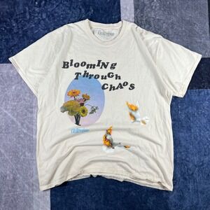 Civil Regime Blooming Through Chaos Graphic T-Shirt Cream Mens XL Streetwear Tee